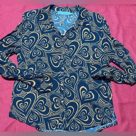 Lisa Says Gah Heart Patterned Pantsuit - Black and Orange - Picture 5 of 13